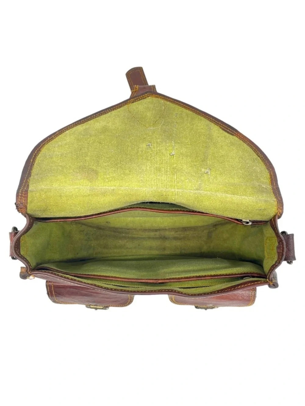 Vintage 70's Leather Shoulder Crossbody Travel Bag